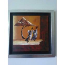 Groot schilderij in mooie omlijsting'