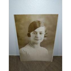 Antiek messing met hout fotolijstje