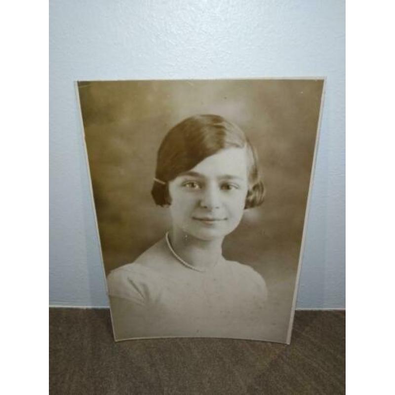 Antiek messing met hout fotolijstje