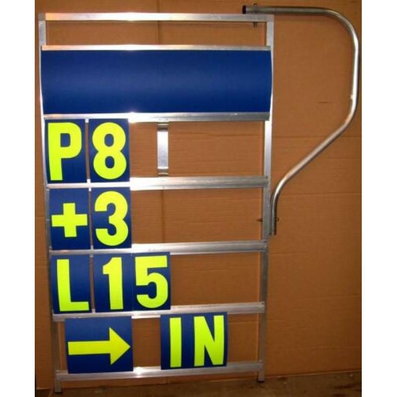 Pitboard GPXL 5 rijen met beugel, cijfers en letters