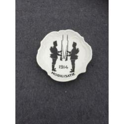 Mobilisatie - souvenir 1914 asbak (1) Zwart-Wit