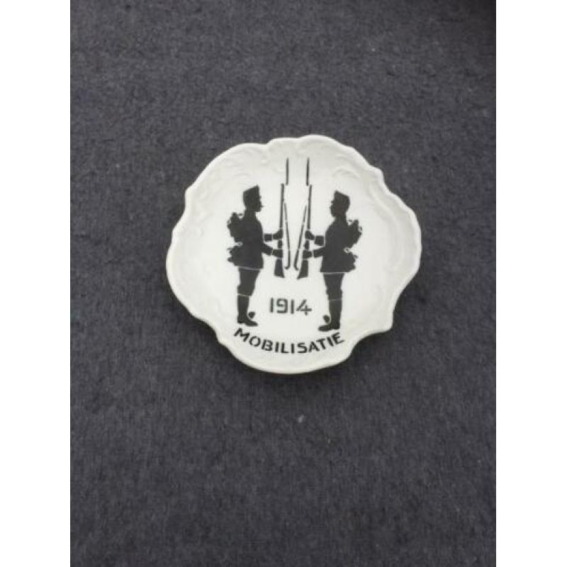 Mobilisatie - souvenir 1914 asbak (1) Zwart-Wit