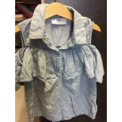 Zacht denim blouse, maat: 110/116