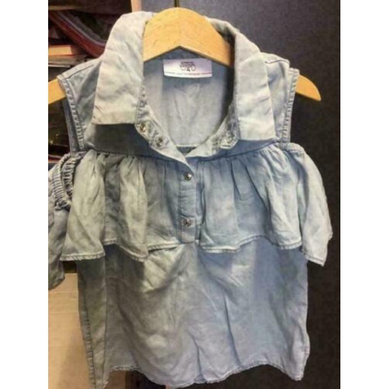 Zacht denim blouse, maat: 110/116