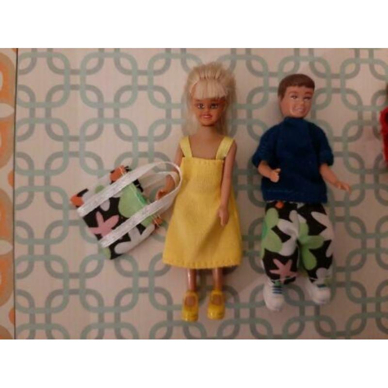 Lundby poppenhuis 6 popjes + baby