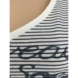 D624 Maison Scotch maat 2=S=36 t-shirt top tuniek wit/grijs