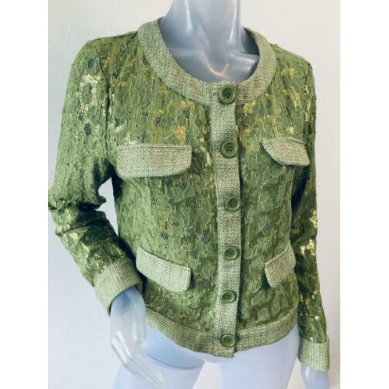 Gigue groen kant met pailletten vestje - 38