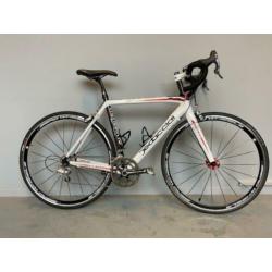 dedacciai racefiets carbon, wit-rood, 22 versnellingen