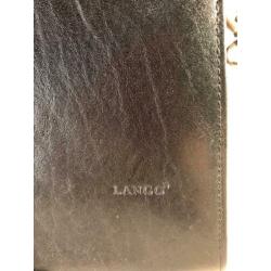 SCA3 Lango Zwarte Leren Tas Rechthoekig Strak Design Metaal