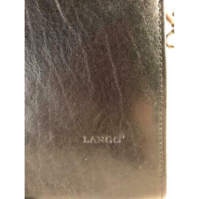 SCA3 Lango Zwarte Leren Tas Rechthoekig Strak Design Metaal