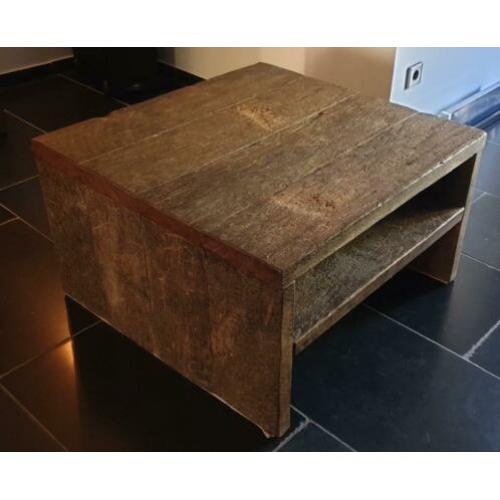 2 STOERE ROBUUSTE SALONTAFELS MET LEGPLANK 1prijs