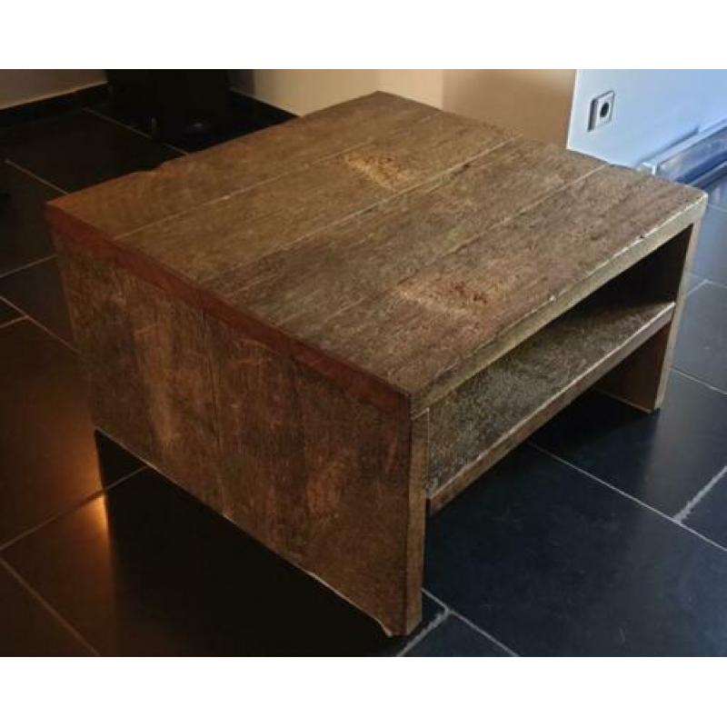 2 STOERE ROBUUSTE SALONTAFELS MET LEGPLANK 1prijs