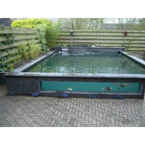 hardsteen vijverrand Spotted Blue 100x12x3 cm gezoet / facet