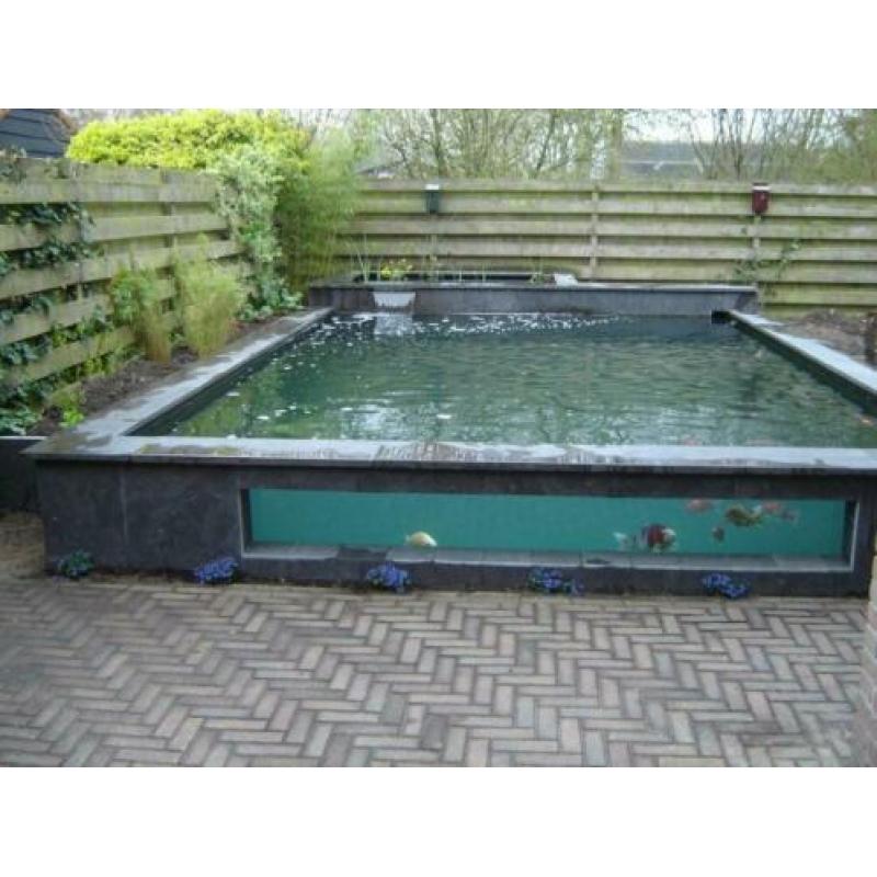hardsteen vijverrand Spotted Blue 100x12x3 cm gezoet / facet