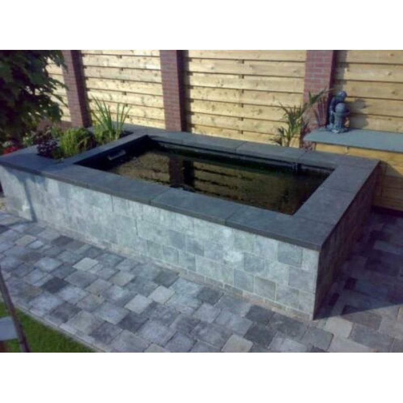 hardsteen vijverrand Spotted Blue 100x12x3 cm gezoet / facet