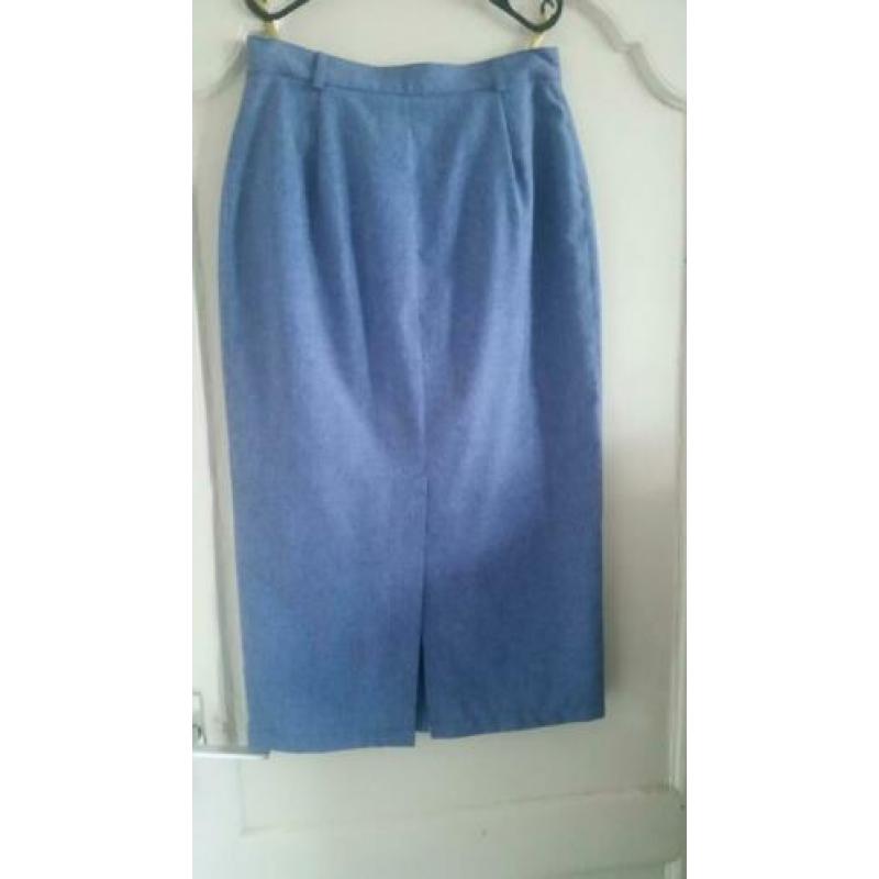 Lichtblauwe vintage kokerrok maat 42.