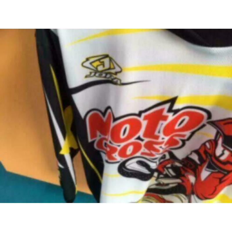 JOPA BMX, Cross Shirt, Wit/Geel, Maat 6, MX, DH, Quad, Nieuw