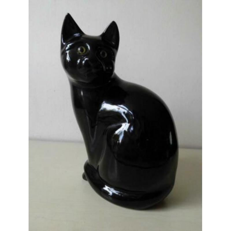 Vintage zwarte Kat keramiek