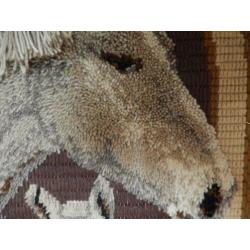 Retro wandkleed in lijst paarden handwerk