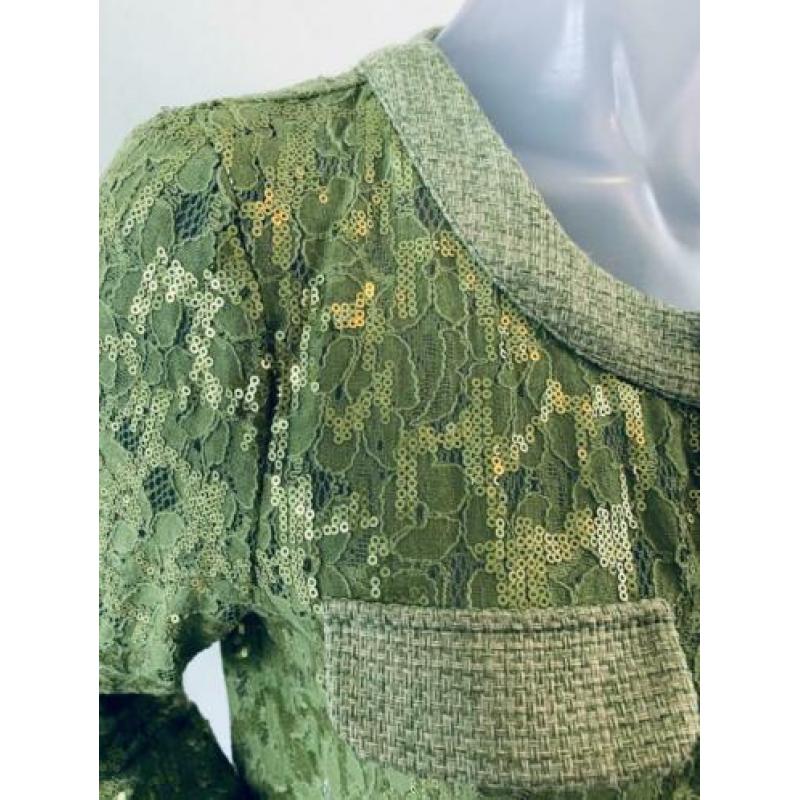 Gigue groen kant met pailletten vestje - 38