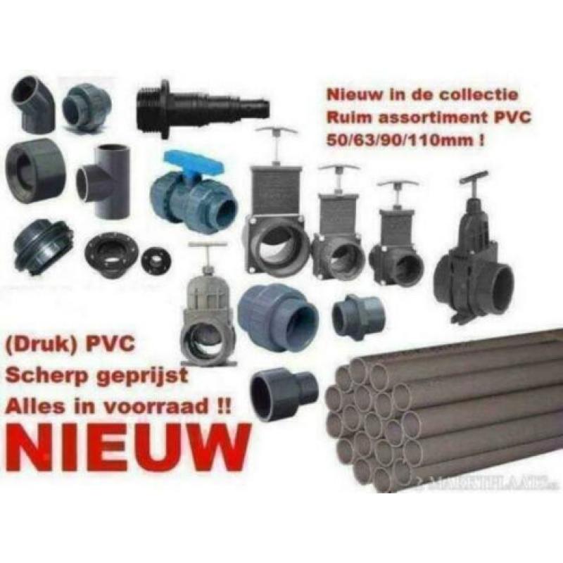 fexibele koppelingen, Pvc buizen, pvc bocht, knie enz.