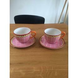 Blond Amsterdam soepkom met schotel 2 stuks