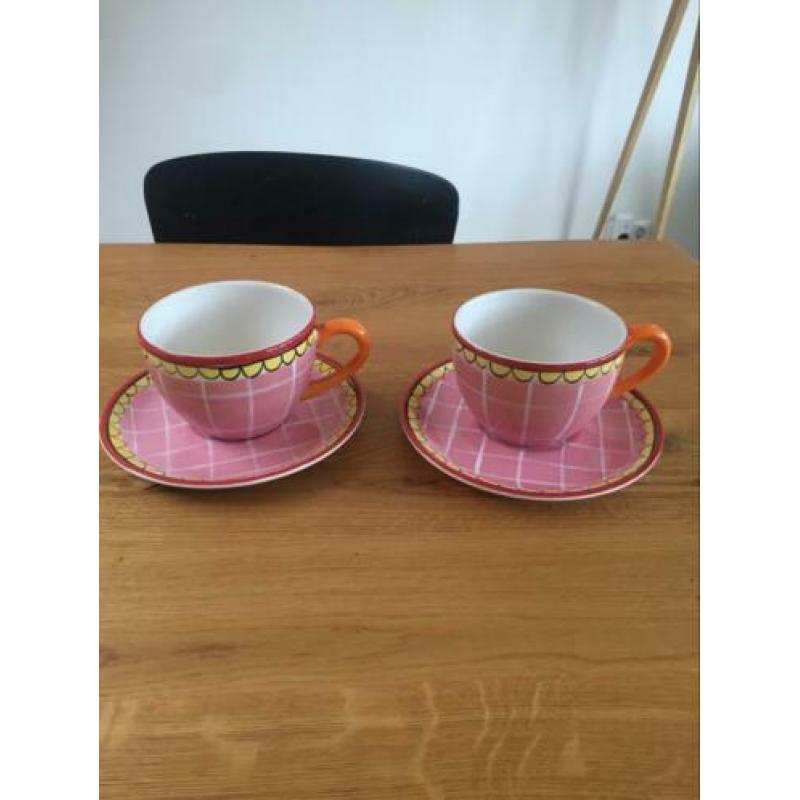 Blond Amsterdam soepkom met schotel 2 stuks
