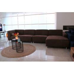 Design module Taupe kleur hoekbank