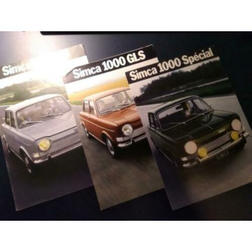 3 brochures Simca 1000