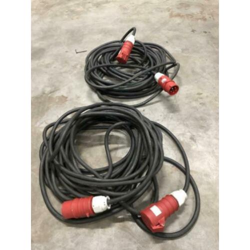 2x Krachtstroomkabel 32A 25meter 5x6
