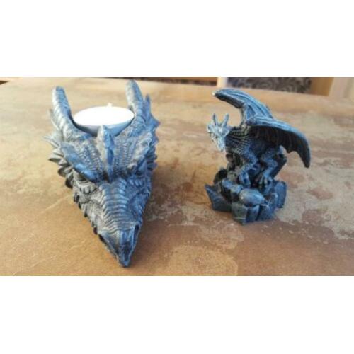 Black Dragon beeldje, waxinelichthouder en notitieboek