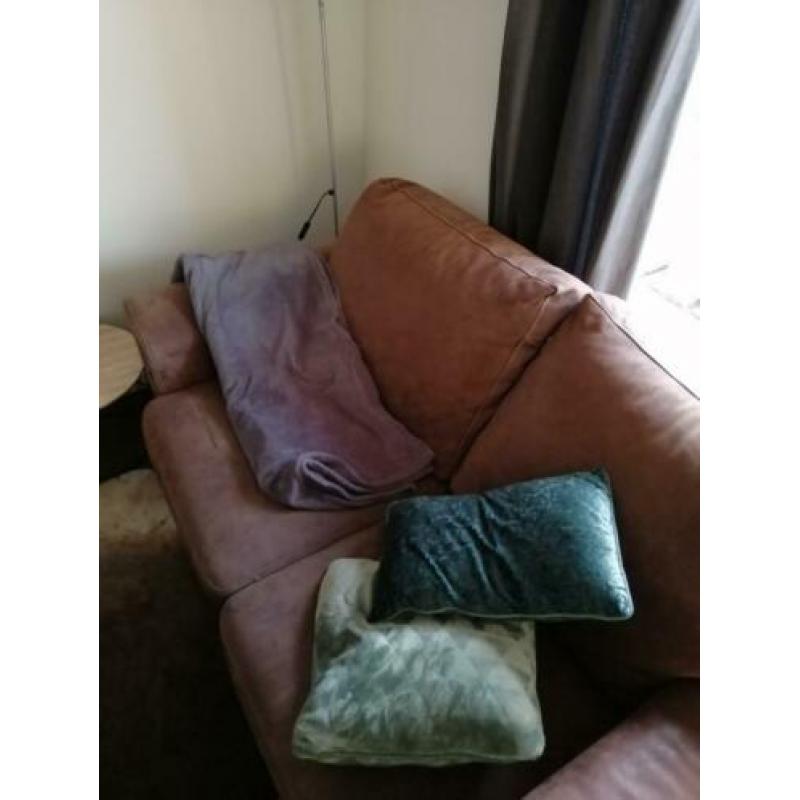 Bank Bruin Leer 2x 2,5 zits