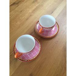 Blond Amsterdam soepkom met schotel 2 stuks