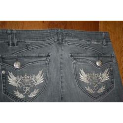 Zerres, leuke grijs jeans capri met stiksels, maat 40