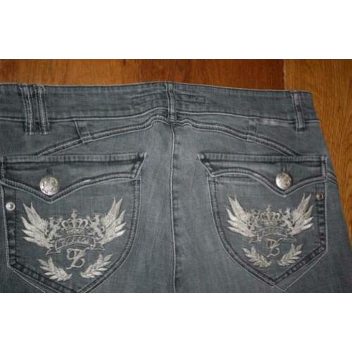 Zerres, leuke grijs jeans capri met stiksels, maat 40