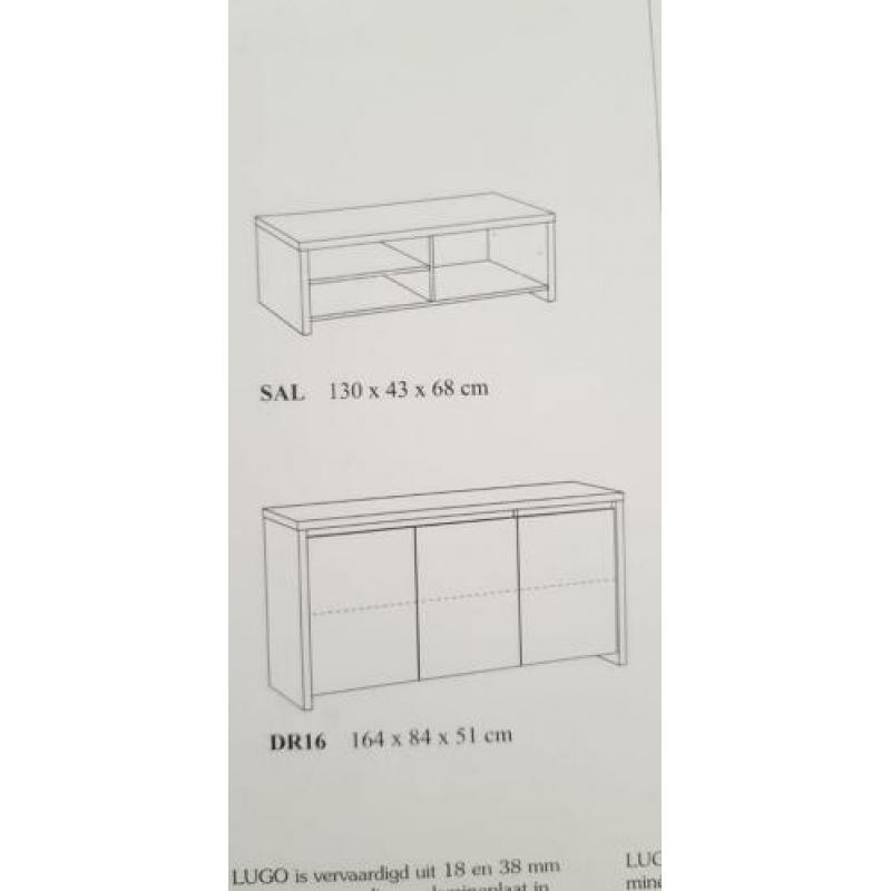 Starters meubelset, eettafel, salon, tv, dressoir