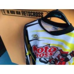 JOPA BMX, Cross Shirt, Wit/Geel, Maat 6, MX, DH, Quad, Nieuw