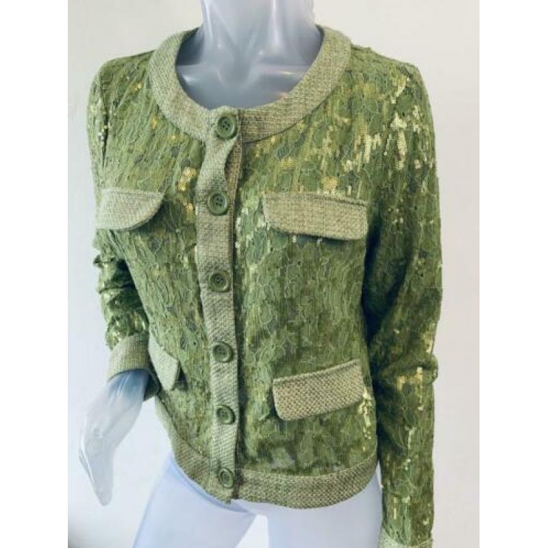Gigue groen kant met pailletten vestje - 38