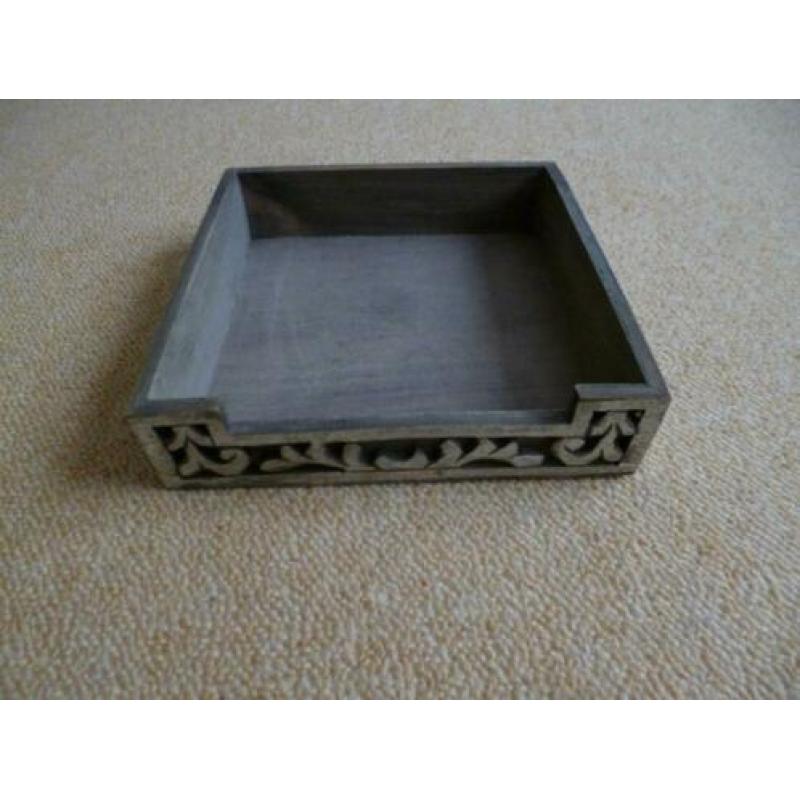 Houten brocante bakje