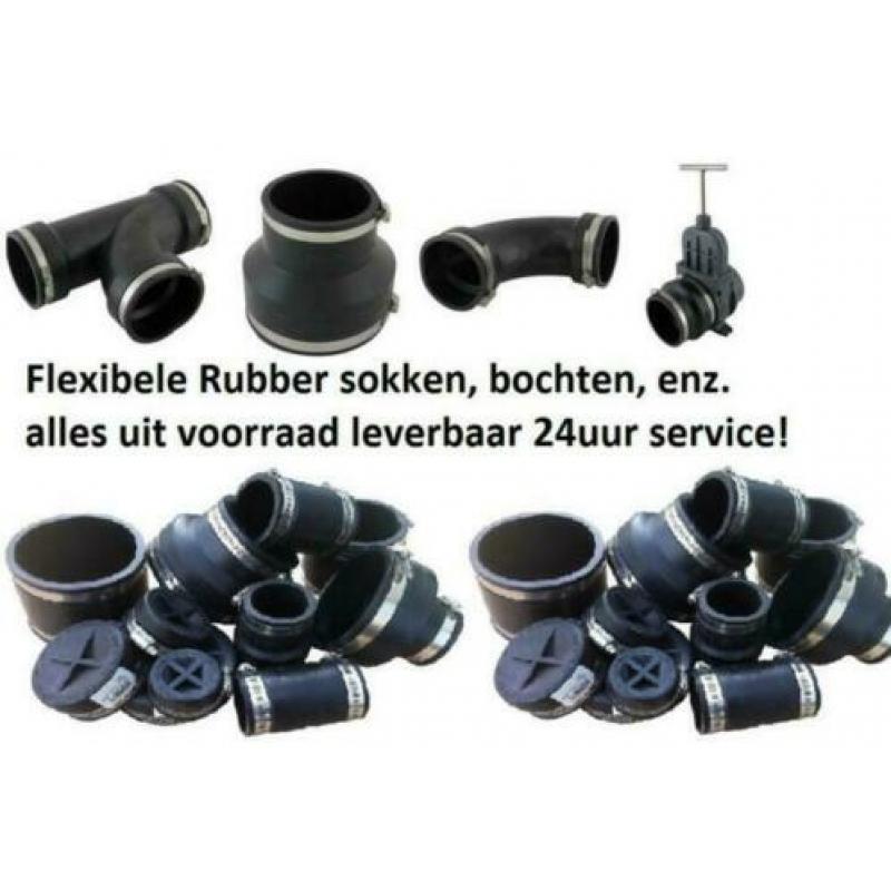 fexibele koppelingen, Pvc buizen, pvc bocht, knie enz.