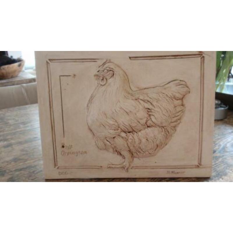 Reliëf tegel Kip voor in landelijke keuken VERKOCHT!