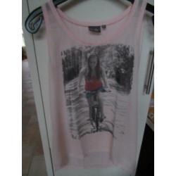 City Life roze top met leuke print maat S