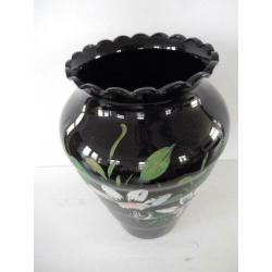 Booms glas art deco vaas fuchsia hoogte 32 cm
