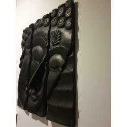 Thaise buddah houtsnijwerk drie-luik