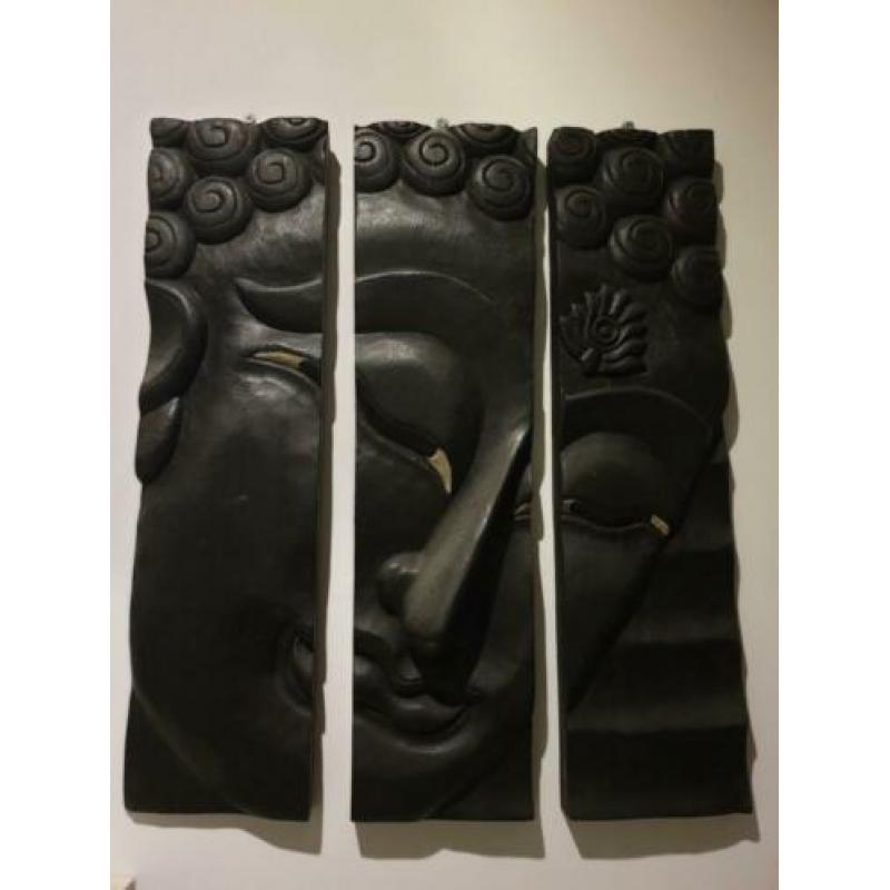 Thaise buddah houtsnijwerk drie-luik