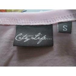 City Life roze top met leuke print maat S