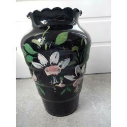 Booms glas art deco vaas fuchsia hoogte 32 cm