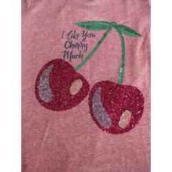 Trendy cherry set spijkershort met shirt mt 170/176 izgst