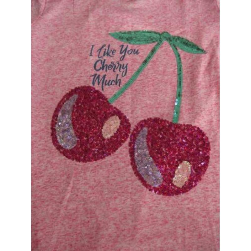 Trendy cherry set spijkershort met shirt mt 170/176 izgst