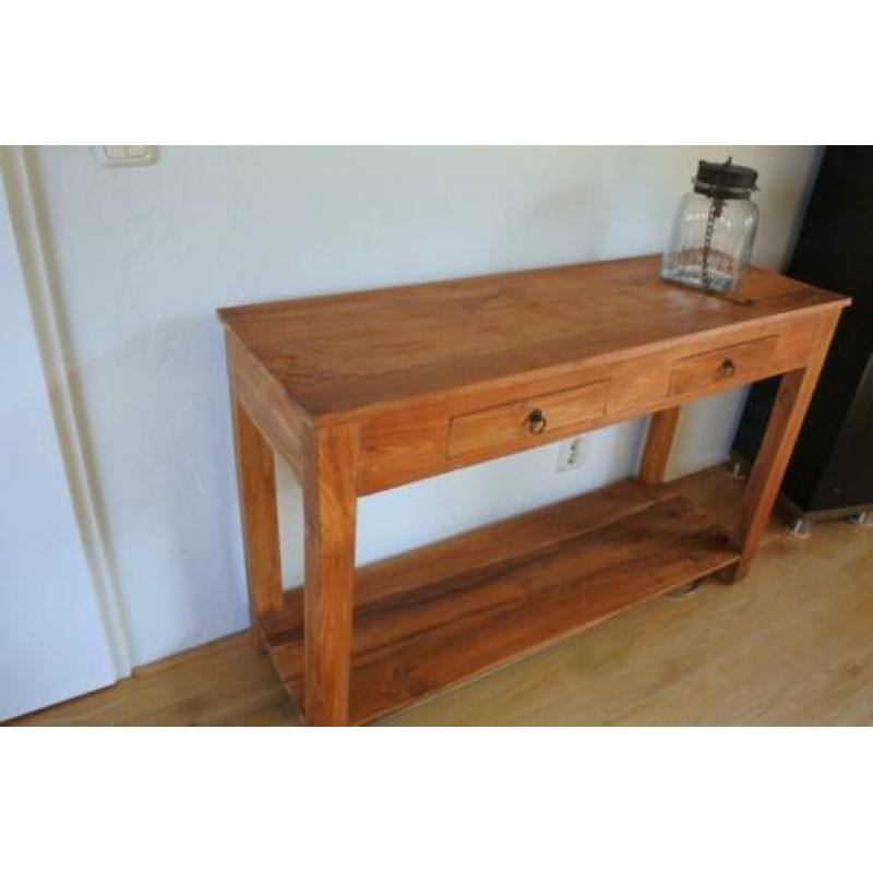 Sidetable side tabel / 2 ladekast teak - platenkast